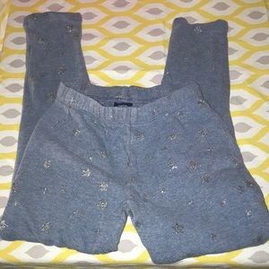 Gap kids extra small leggings. Blue with silver sparkly stars.